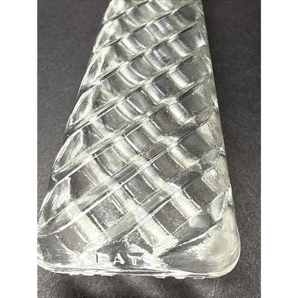 Antique Pressed Glass Hand Mirror Bubble Clear Abstract Magnifying Vanity - Picture 2 of 12